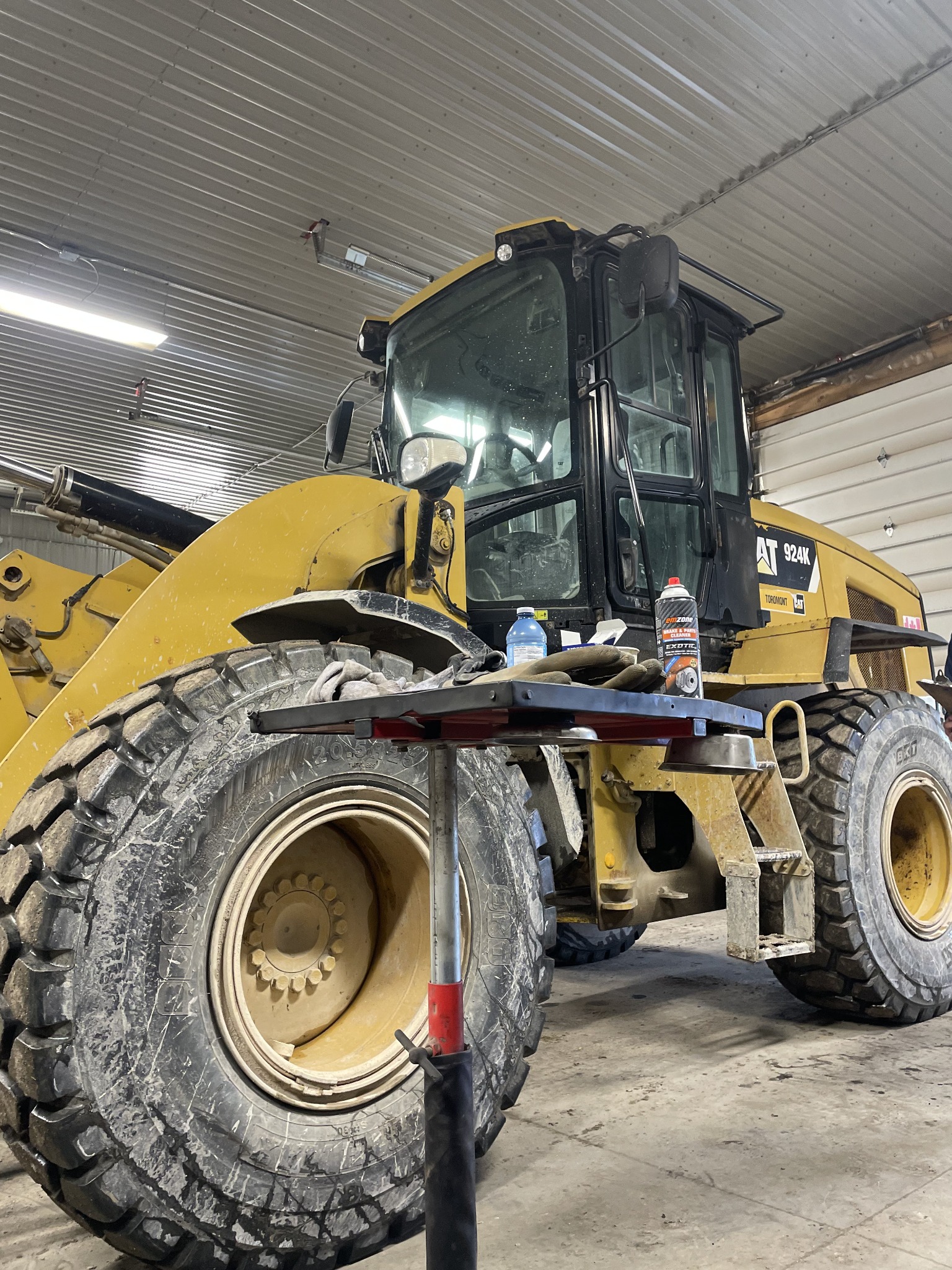 Heavy equipment in workshop