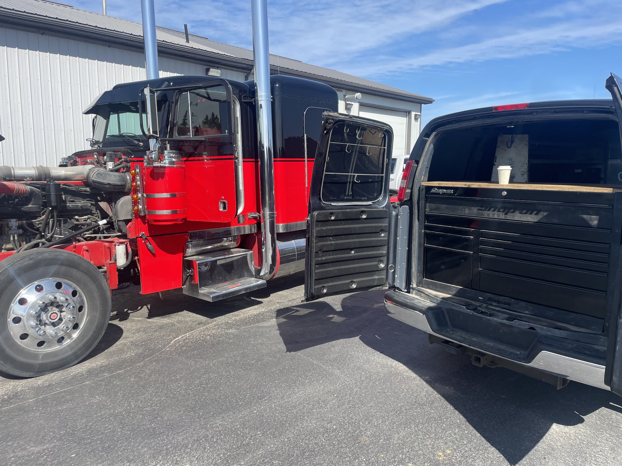 Allride mobile service van next to excavator